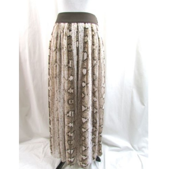 White House Black Market Python Chiffon Maxi Skirt - Picture 1 of 6